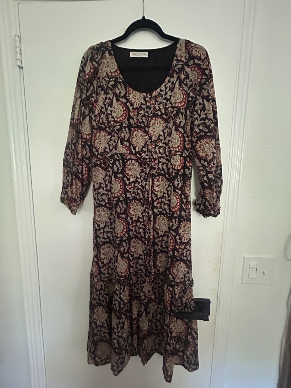 Emerson Fry India Collection Floral Tiered Maxi Dress Boho are
